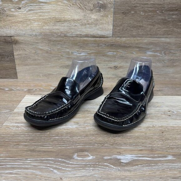 Anne Klein Mean To Be Black Patent Leather Loafers Women's Size 8.5 - Picture 1 of 7
